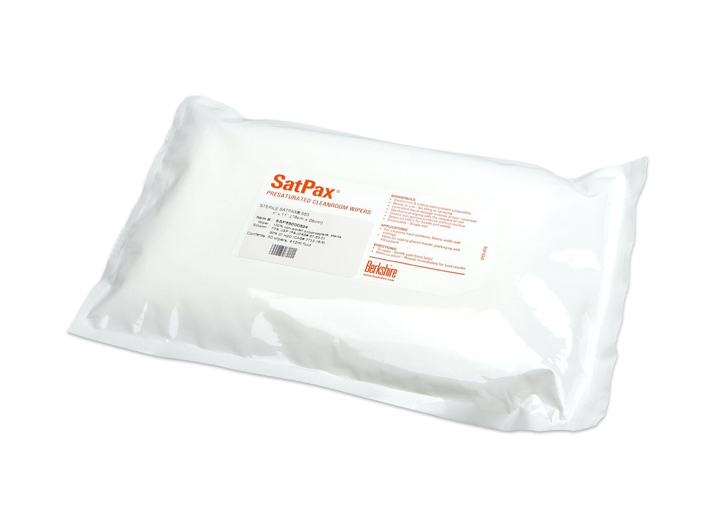 SSP550.005.24 Sterile SatPax® 550 7x11 Clean Room Wipe Pack 1